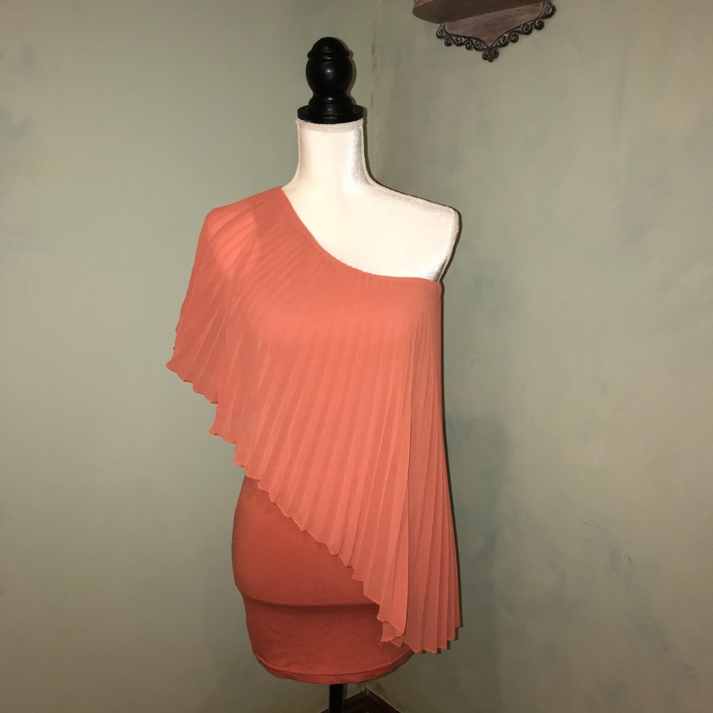 ASOS Orange Pleated One Shoulder Dress 🍊